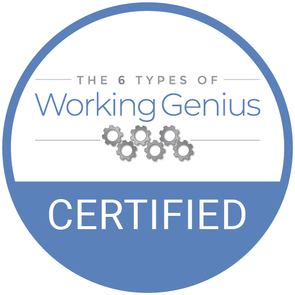 The 6 Types of Working Genius Certified badge